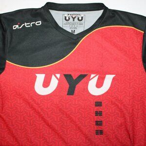UYU Shirt Mens Medium Esports Team Jersey V-Neck Gray Red Yellow 24 Astro Qanba